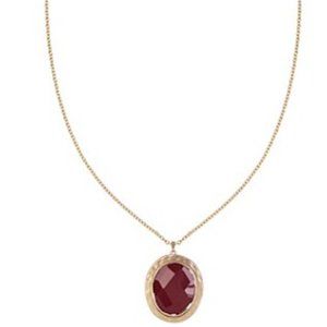 The Sak® Large burgundy Stone Pendant gold Necklace  medallion